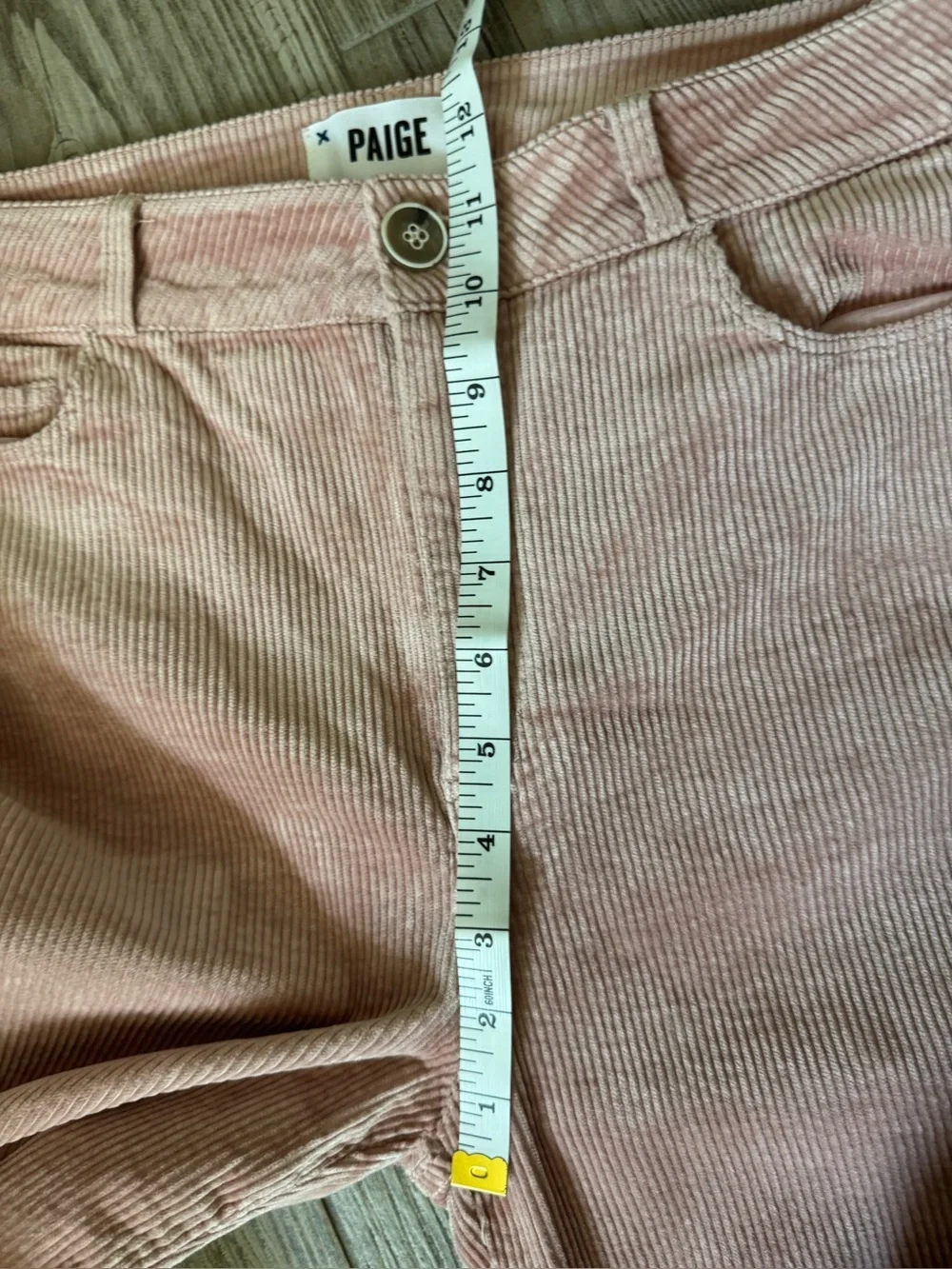 NWOT PAIGE Hoxton Slim High-Rise Stretchy Corduroy Jeans Rose Pink US 29 or 8